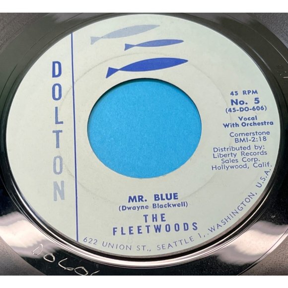 The Fleetwoods Mr Blue / You Mean Everything to Me 45 Pop Dolton - Picture 1 of 4